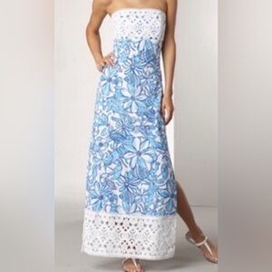 RARE Lilly Pulitzer Jubilee Blue Crab Coronado Maxi Dress 6 EUC
